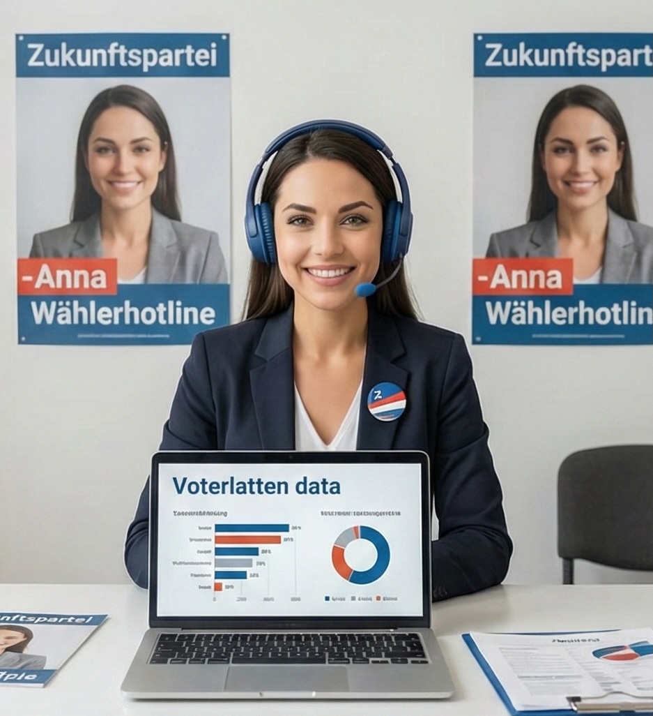 KI-Telefonassistentin als Waehlerhotline fuer Parteien und Wahlkampf